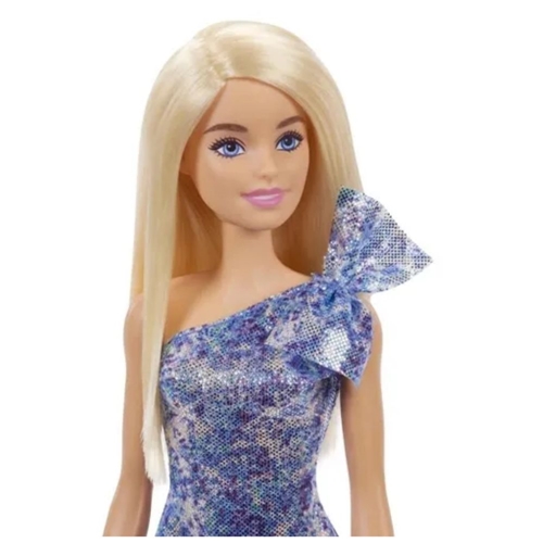 Boneca Barbie Vestido Glitter Loira T7580 - Original Mattel