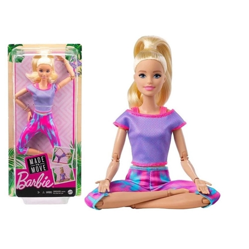 Barbie Nova Made to Move Aula de Yoga Loira Mattel Ftg80 em