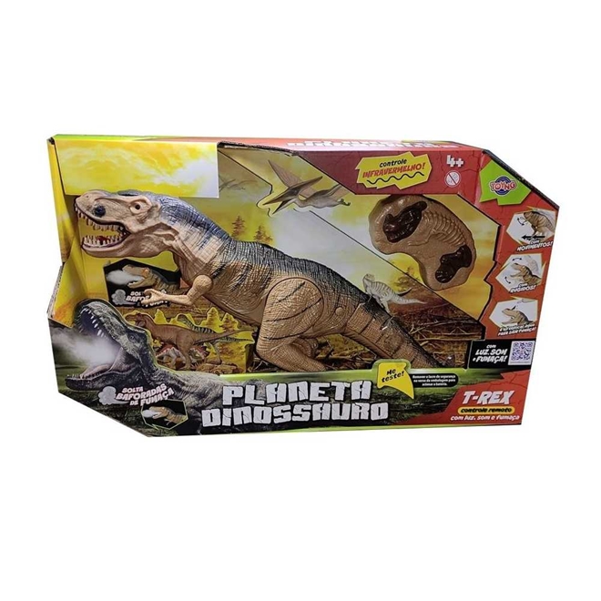 Dinossauro Articulado de Controle Remoto - Tiranossauro Rex - Com Luz e Som  - Dinosaur Planet - 53 cm - Yes Toys - superlegalbrinquedos